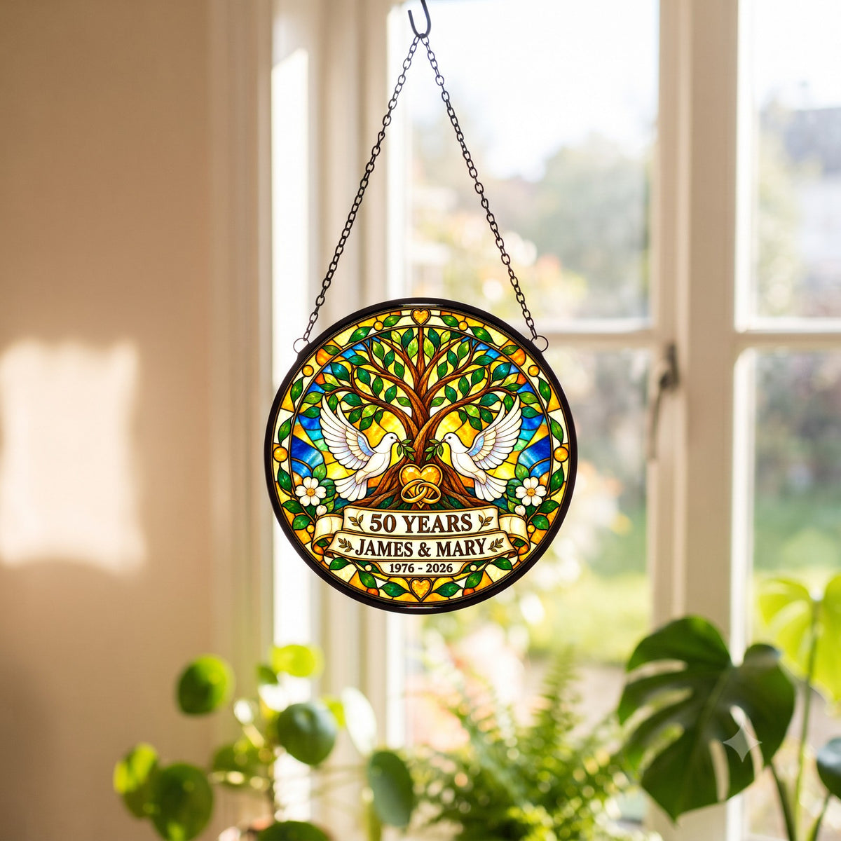 50th Anniversary Suncatcher - Personalized Gift for Couples