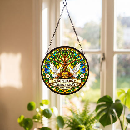 50th Anniversary Suncatcher - Personalized Gift for Couples