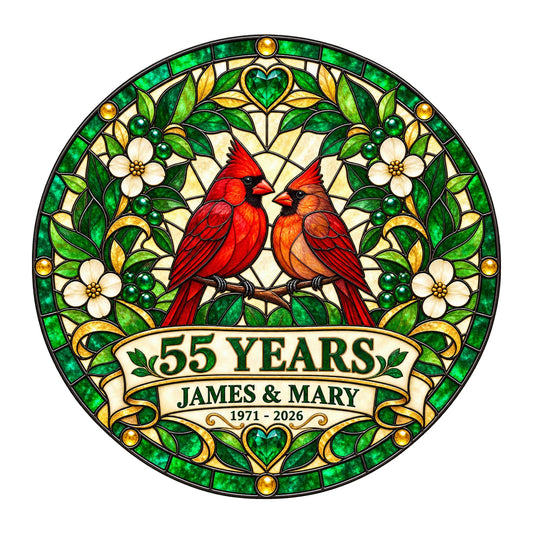 55th Anniversary Suncatcher - Personalized Gift for Couples