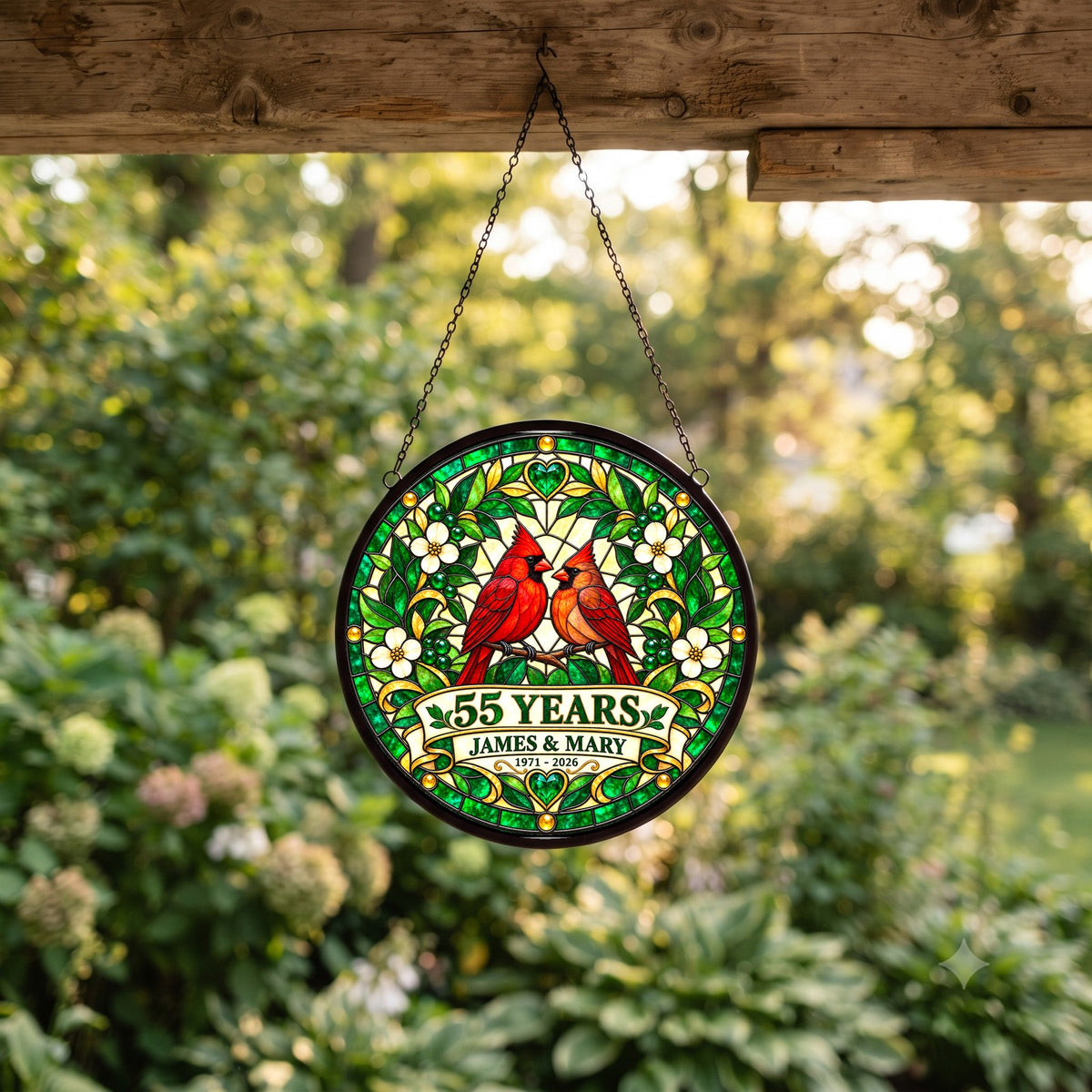 55th Anniversary Suncatcher - Personalized Gift for Couples