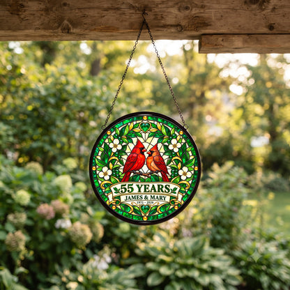 55th Anniversary Suncatcher - Personalized Gift for Couples