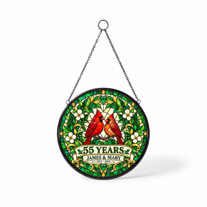55th Anniversary Suncatcher - Personalized Gift for Couples