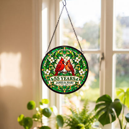 55th Anniversary Suncatcher - Personalized Gift for Couples