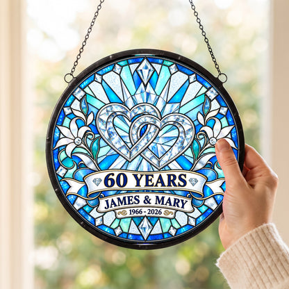 60th Anniversary Suncatcher - Personalized Gift for Couples