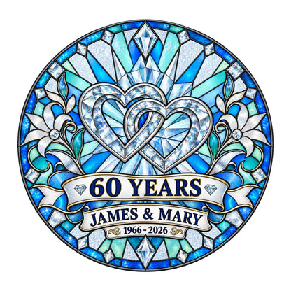 60th Anniversary Suncatcher - Personalized Gift for Couples