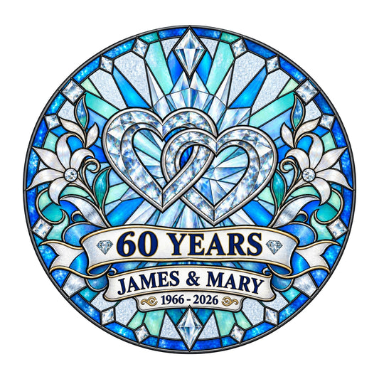 60th Anniversary Suncatcher - Personalized Gift for Couples