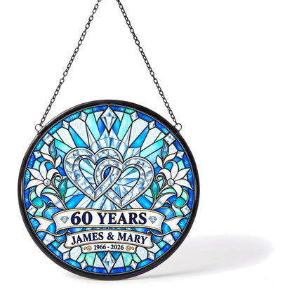 60th Anniversary Suncatcher - Personalized Gift for Couples