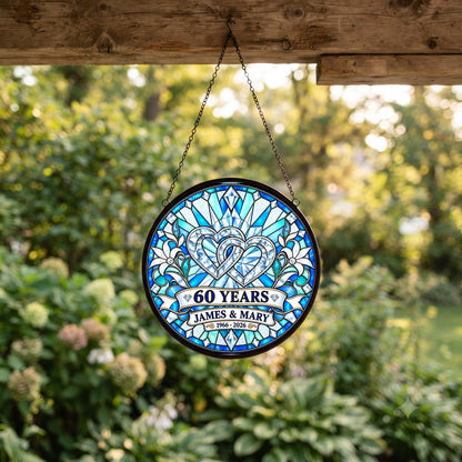 60th Anniversary Suncatcher - Personalized Gift for Couples