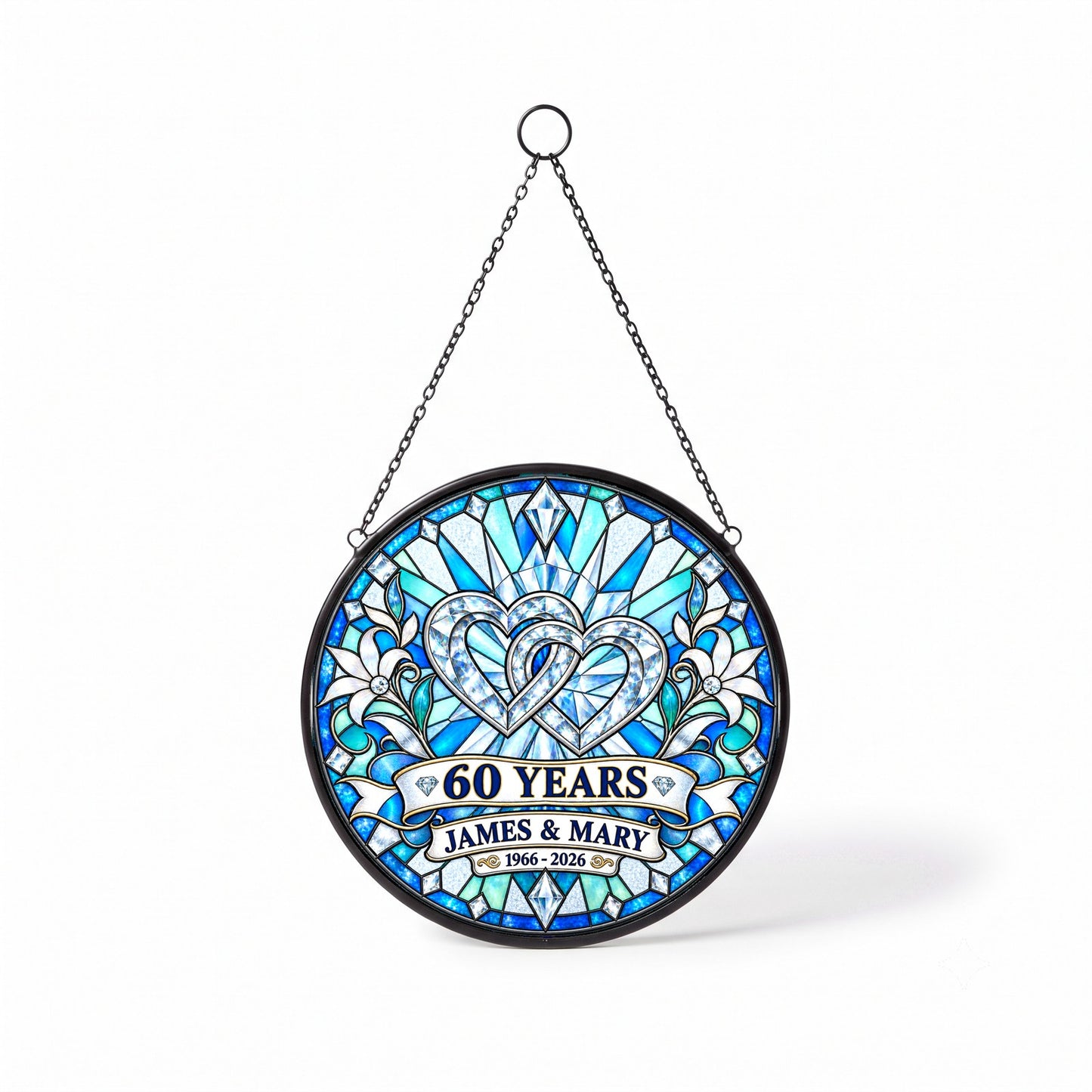 60th Anniversary Suncatcher - Personalized Gift for Couples