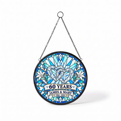 60th Anniversary Suncatcher - Personalized Gift for Couples