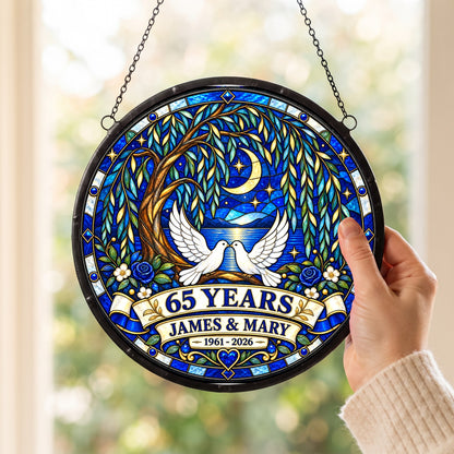 65th Anniversary Suncatcher - Personalized Gift for Couples