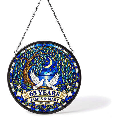 65th Anniversary Suncatcher - Personalized Gift for Couples