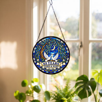 65th Anniversary Suncatcher - Personalized Gift for Couples
