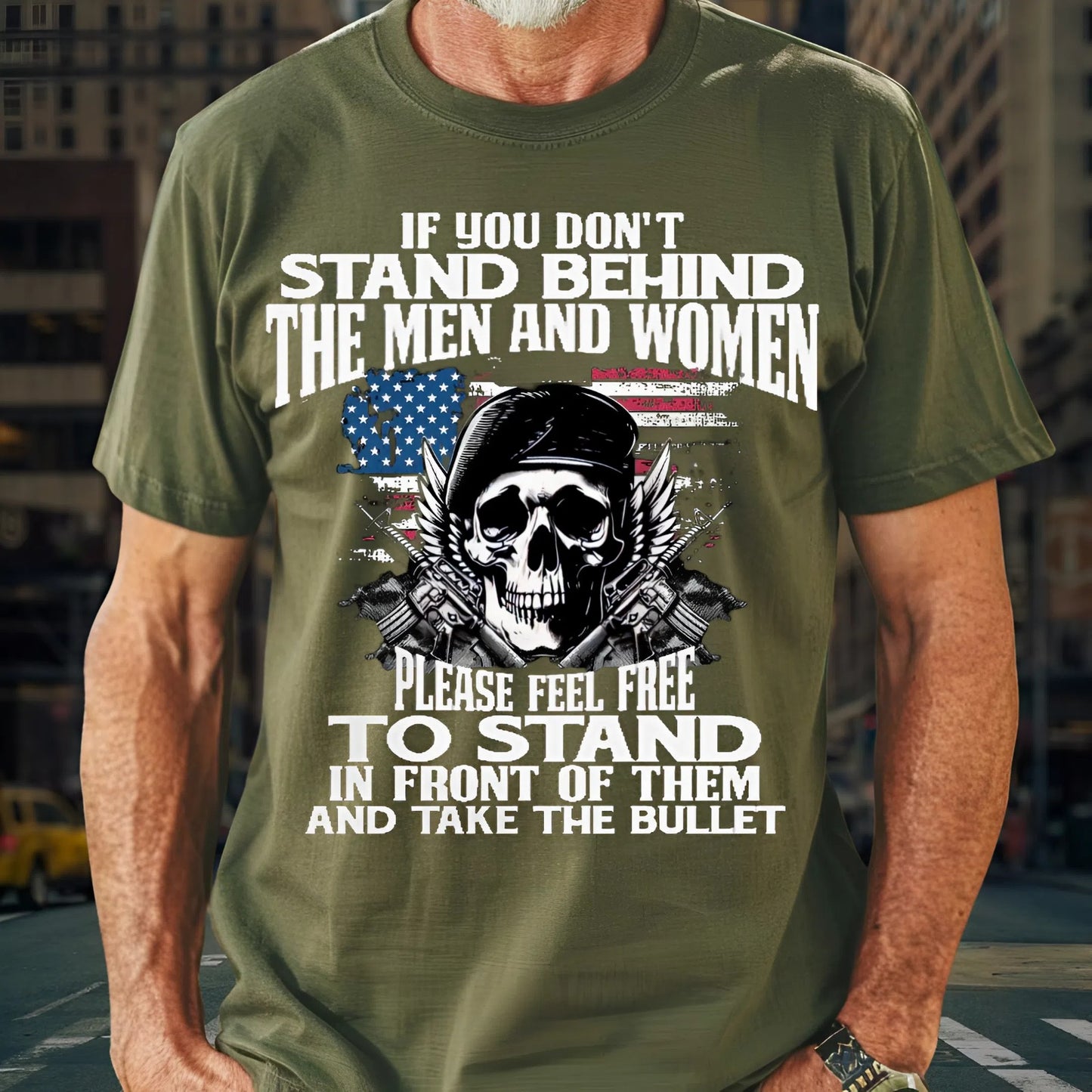 Veteran Shirt with Skull & Slogan – Bold & Powerful Style for Vets