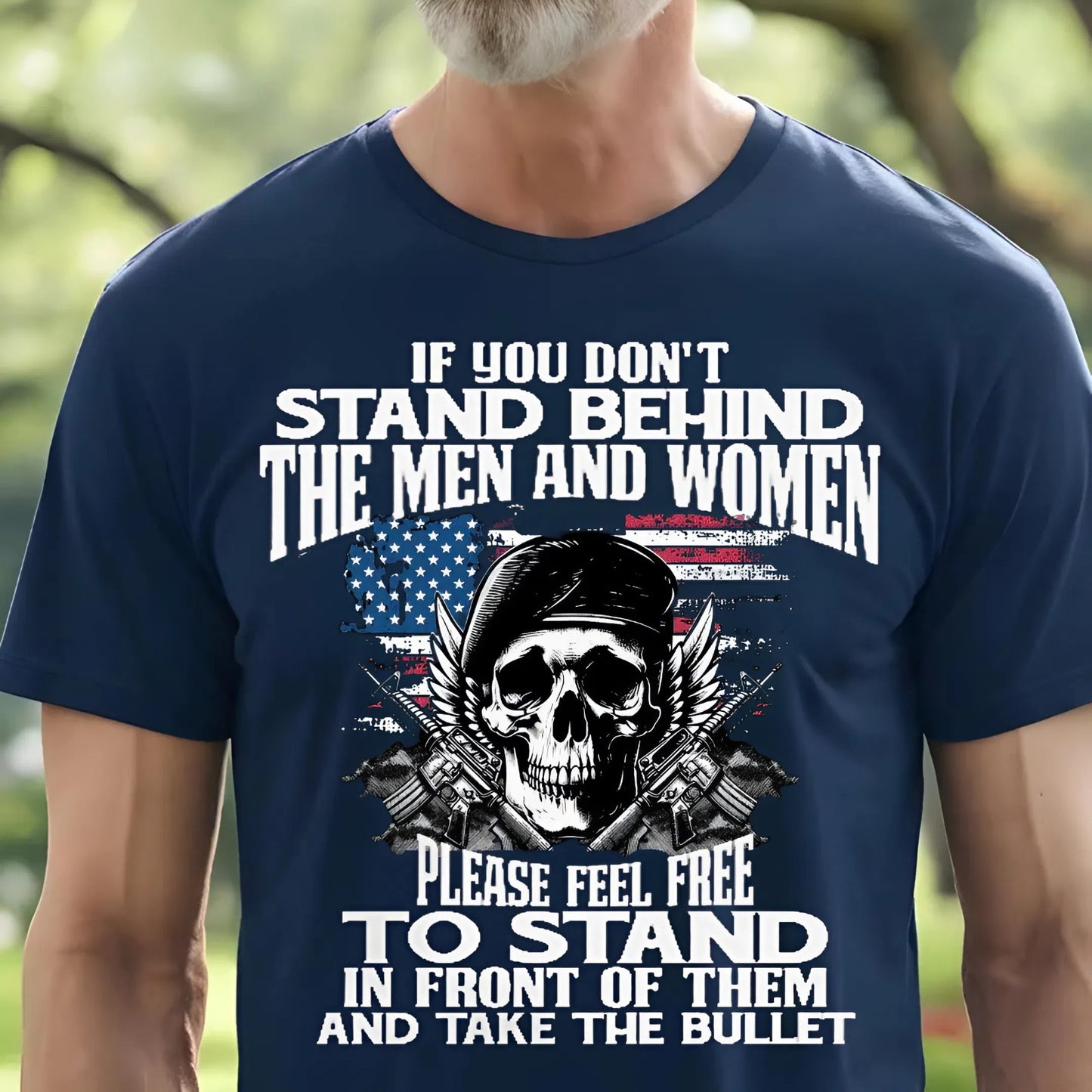 Veteran Shirt with Skull & Slogan – Bold & Powerful Style for Vets