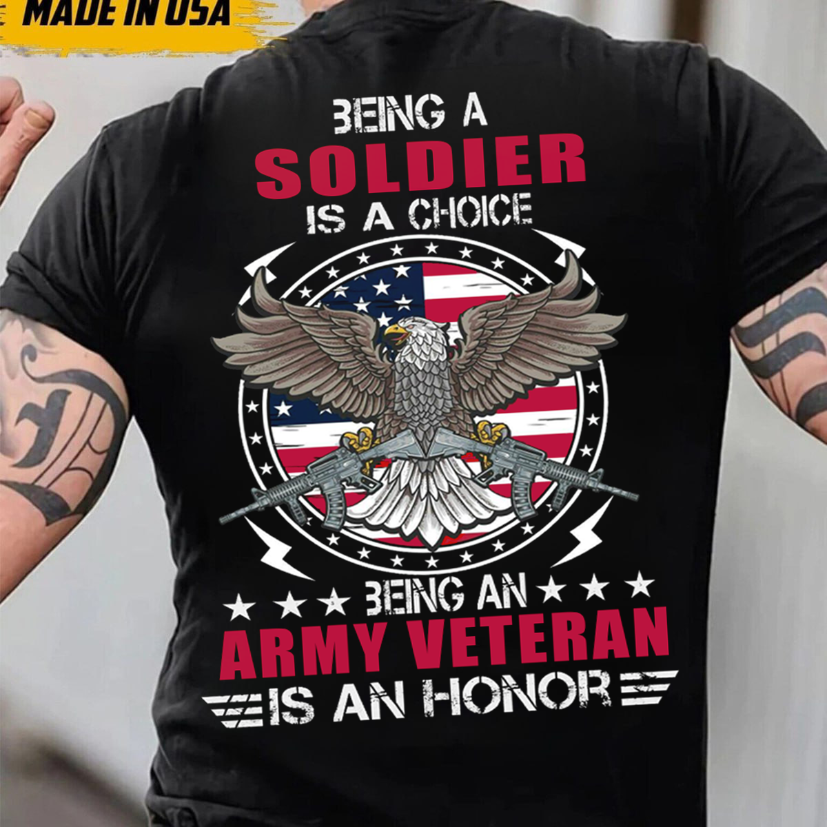 To be an Army Veteran is an Honor T-Shirt, Patriotic Eagle Design, Gift Idea for Veterans Day