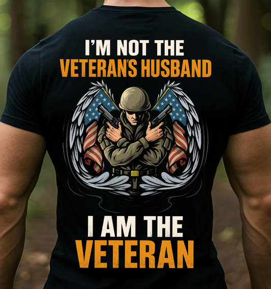 I Am The Veteran T-Shirt – Patriotic Military Graphic Tee, Perfect Gift for Dad, Husband or Veteran Men