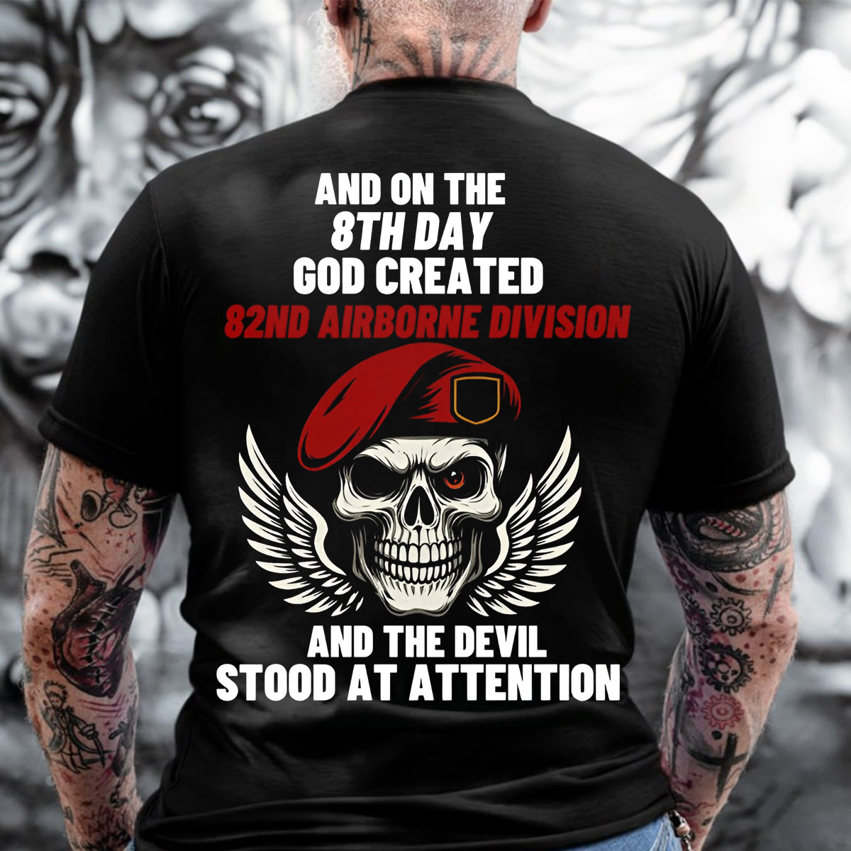 On the 8th Day God Created 82nd Airborne Division T-Shirt, Skull Airborne Design, Gift Idea for Veterans Day