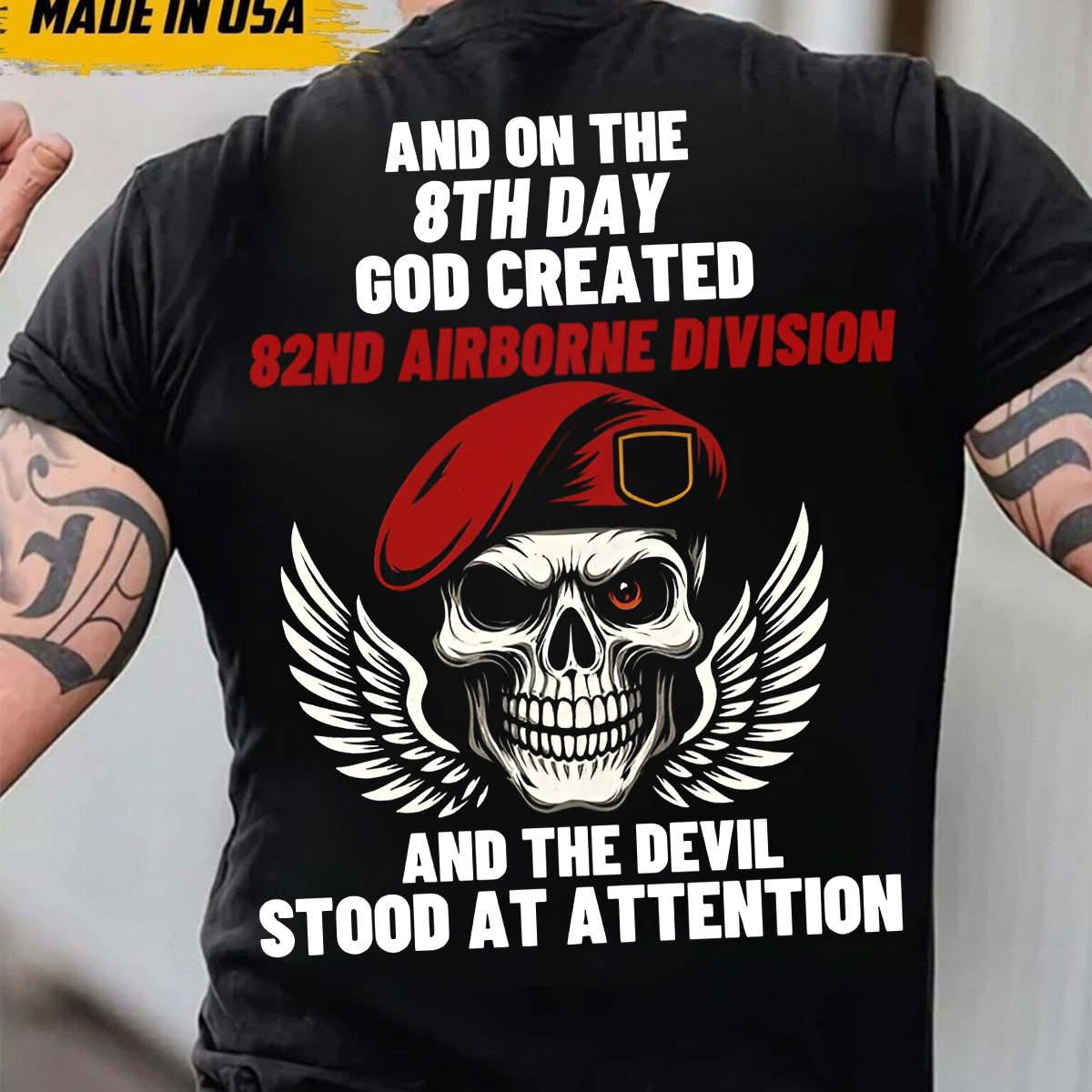 On the 8th Day God Created 82nd Airborne Division T-Shirt, Skull Airborne Design, Gift Idea for Veterans Day
