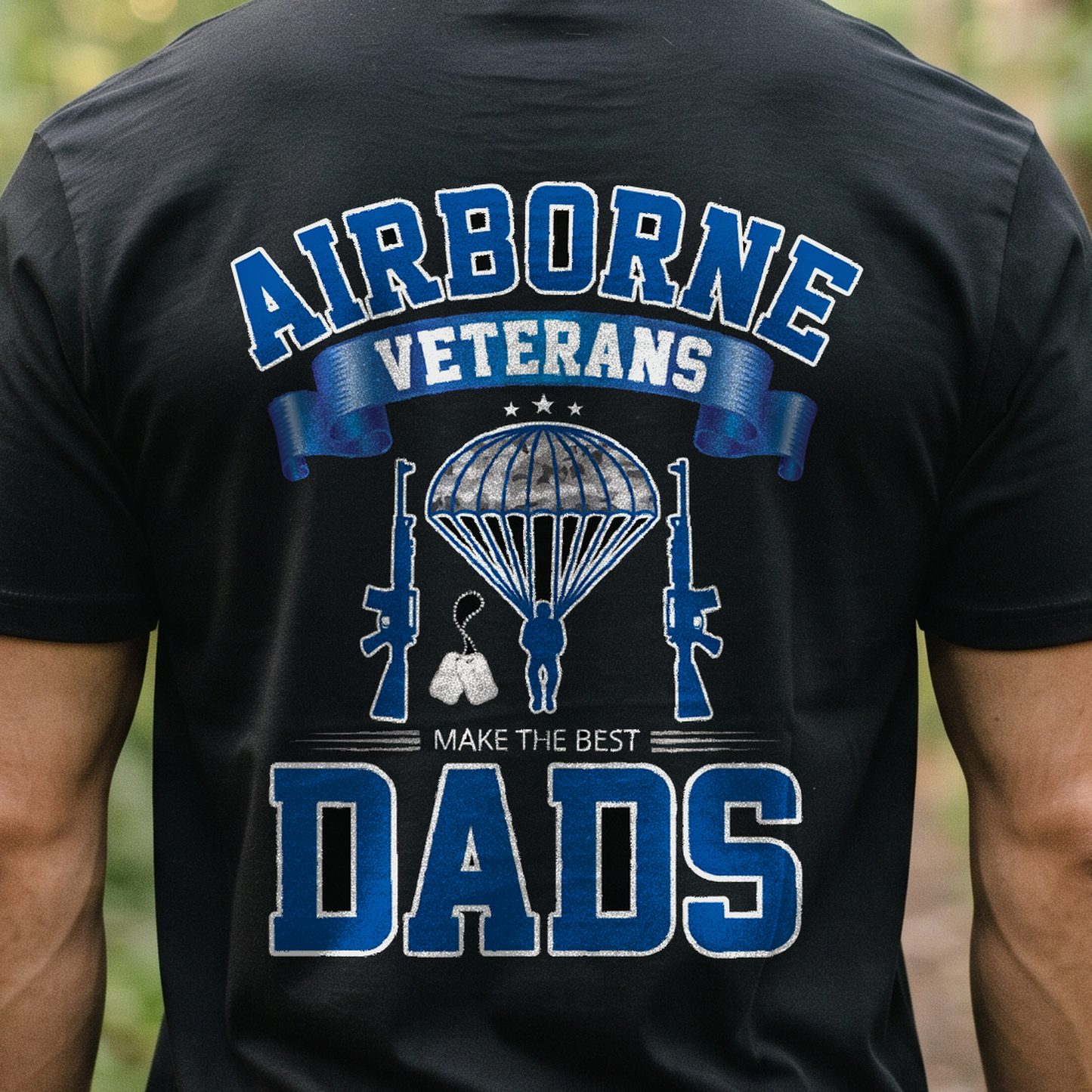 "Airborne Veterans Make the Best Dads" T-Shirt – Military Veteran Grandpa Dad Gift for Veterans Day