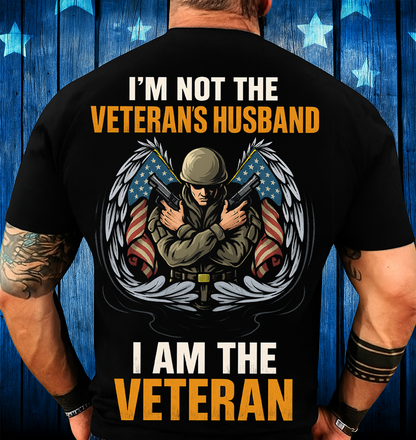 I Am The Veteran T-Shirt – Patriotic Military Graphic Tee, Perfect Gift for Dad, Husband or Veteran Men