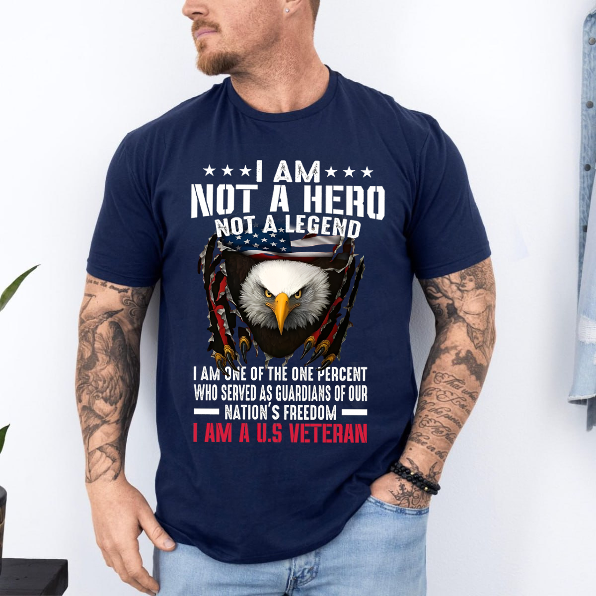 Proud U.S. Veteran Shirt - Not a Hero Not a Legend I'M A VETERAN, Military Patriotic Tee