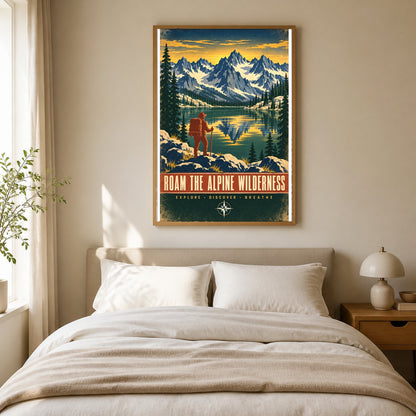 Alpine Tarn Wilderness Vintage Travel Art Poster