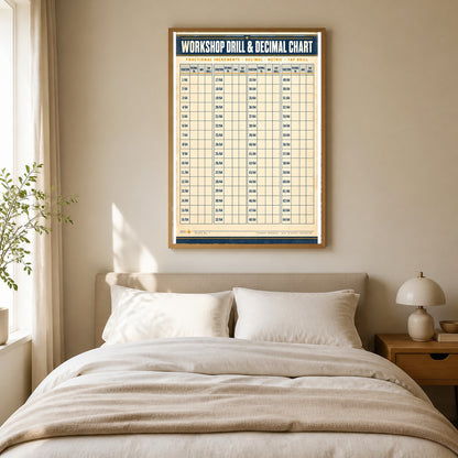 Workshop Drill and Decimal Chart Poster, Garage Art Print