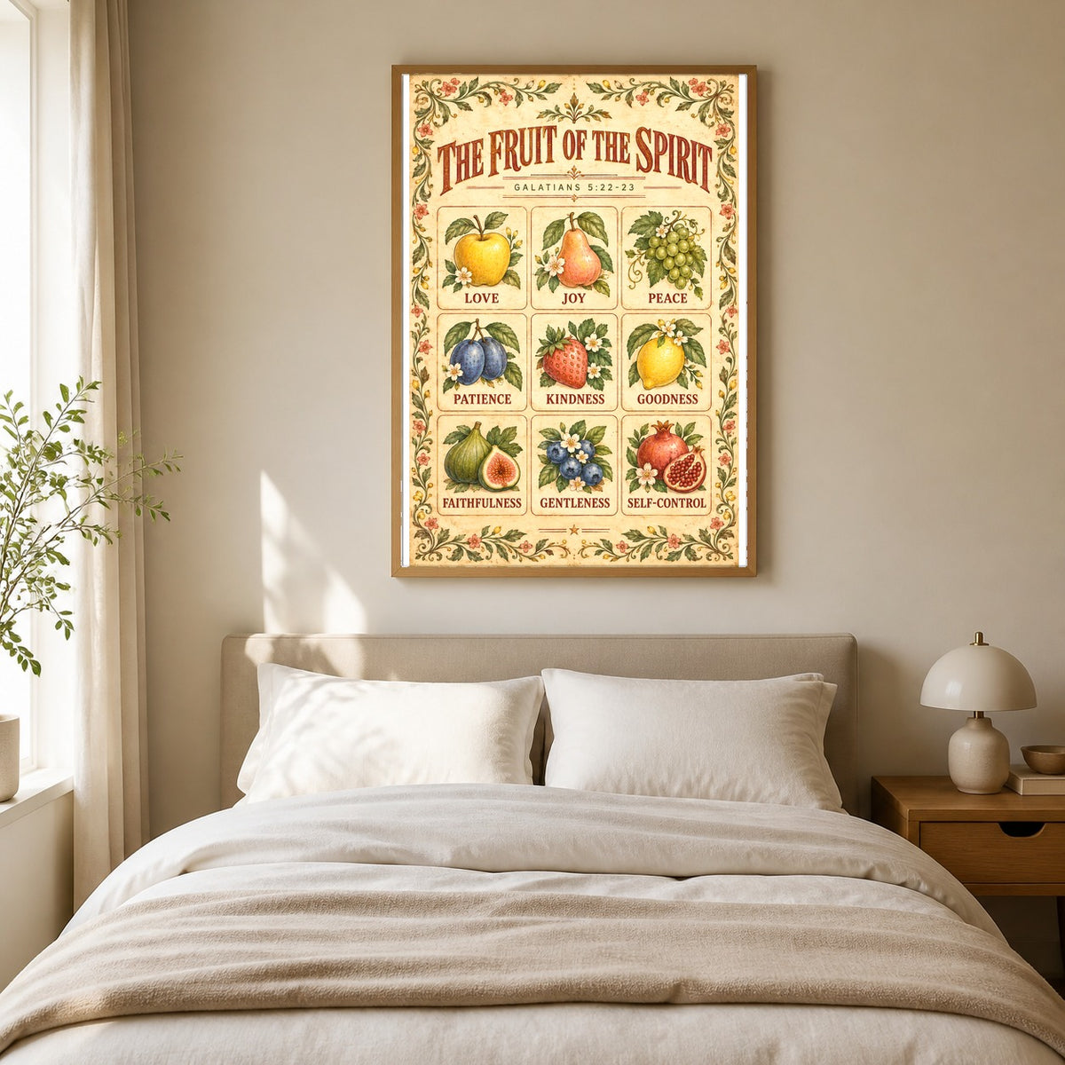 Fruit of the Spirit Kids Poster, Bible Scripture Wall Art