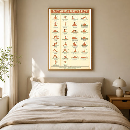 Daily Vinyasa Practice Flow Poster, Yoga Sequence Chart