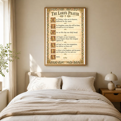 The Lord's Prayer Scripture Poster, Christian Wall Art