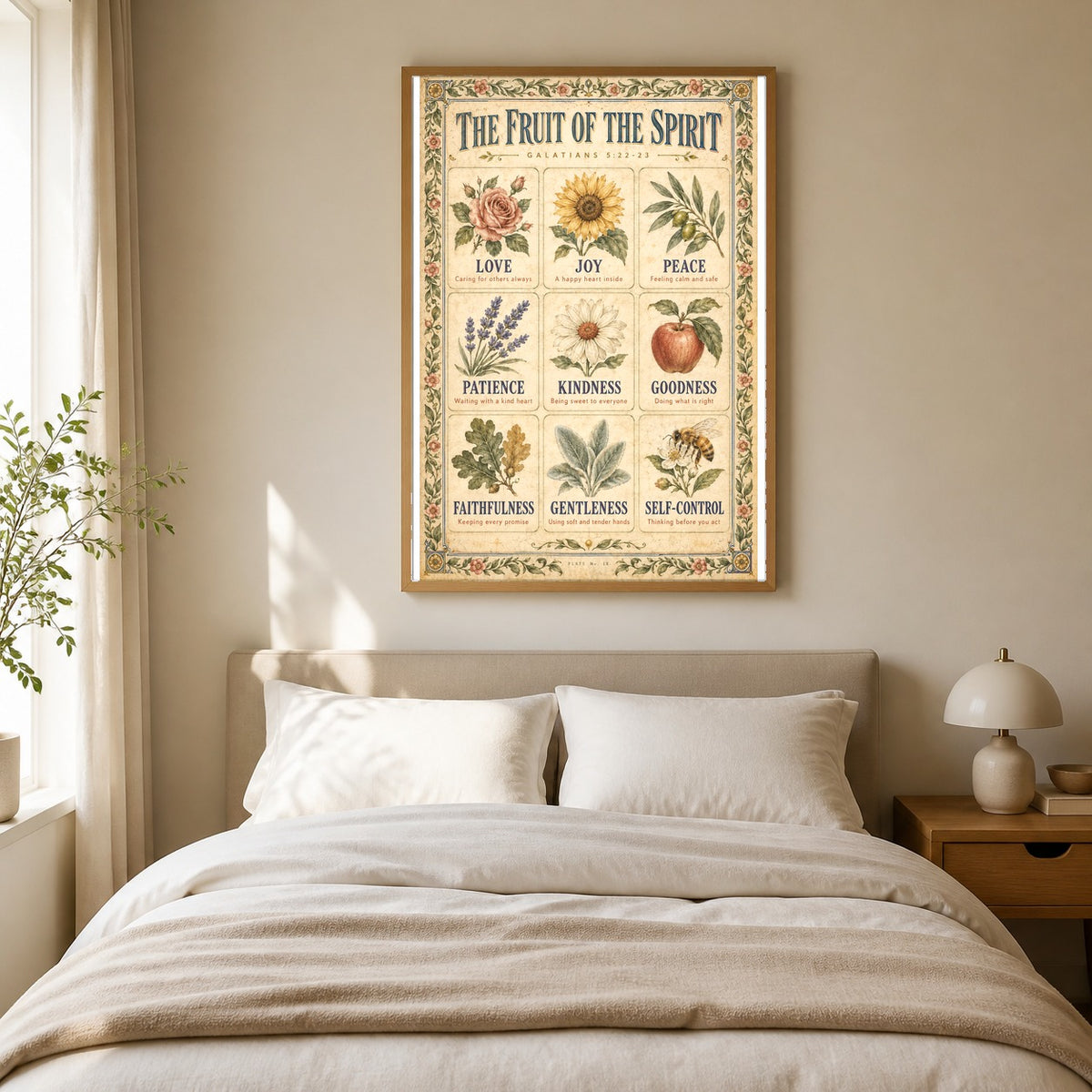 Fruit of the Spirit Nursery Scripture Poster, Galatians Wall Art