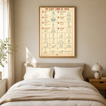 Eight Limbs of Classical Yoga Reference Chart Poster