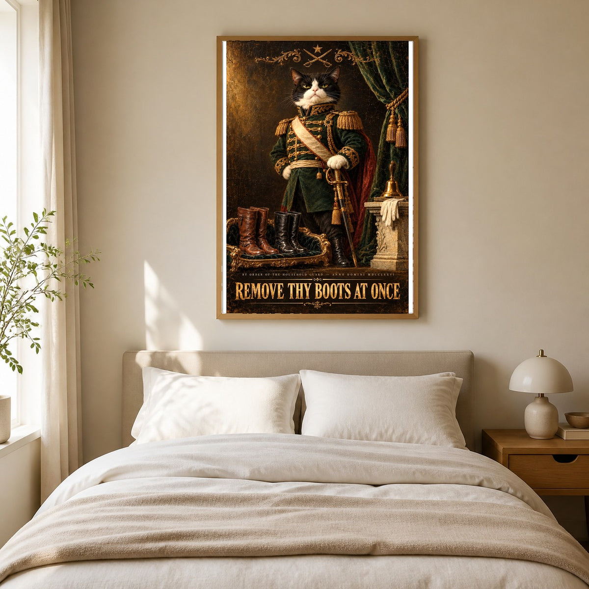 Regal Cat Military Sentry Remove Boots Wall Art Poster