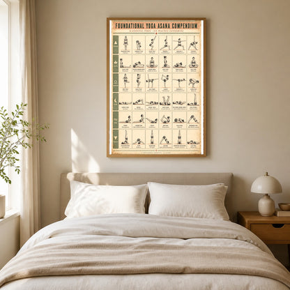 Foundational Yoga Asana Compendium Poster, Reference Chart