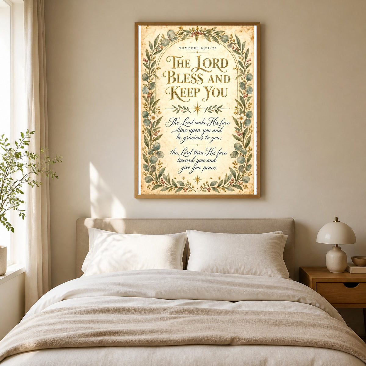 The Lord Bless and Keep You Aaronic Blessing Scripture Nursery Poster