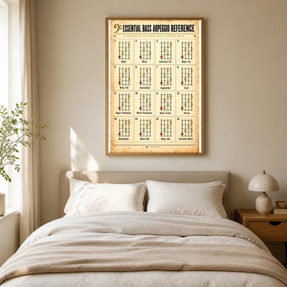 Essential Bass Arpeggio Reference Chart Music Theory Poster