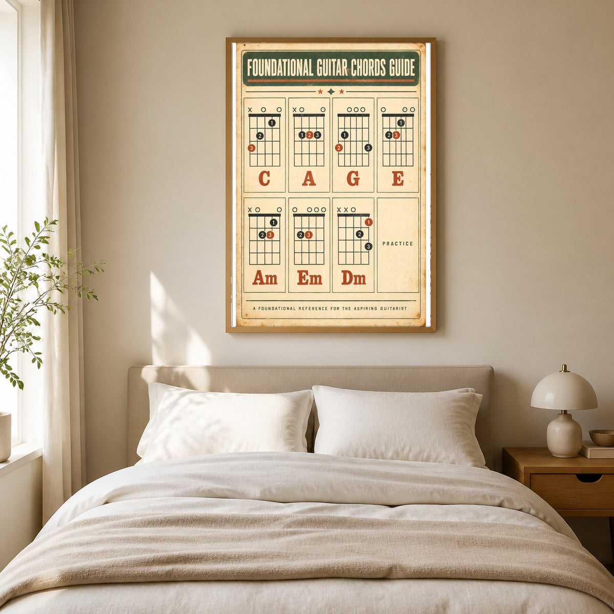 Foundational Guitar Chords Reference Chart Unframed Wall Art Poster