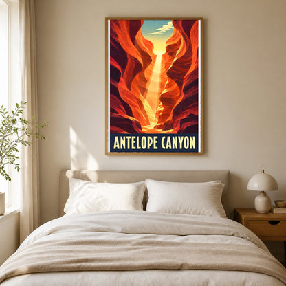 Antelope Canyon Vintage Travel Poster, Southwest Wall Art