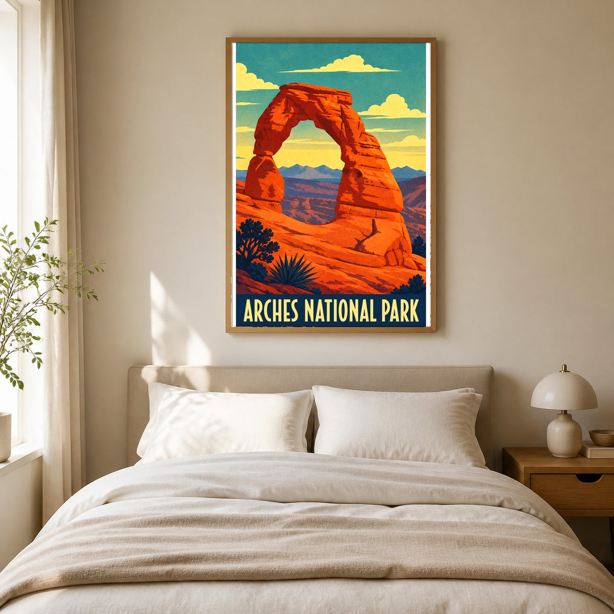 Arches National Park Poster, Vintage Desert Travel Wall Art