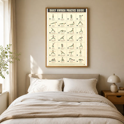 Daily Vinyasa Yoga Practice Guide Flow Instructional Poster