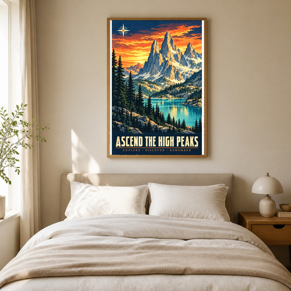 Alpine Crest Vintage Travel Poster, Retro National Park Wall Art