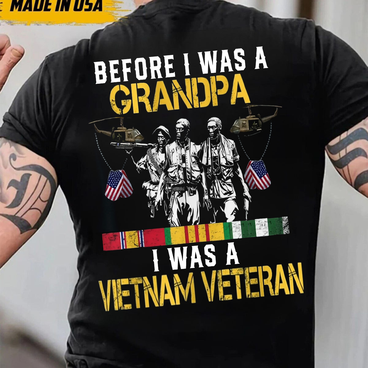 Before I Was A Grandpa, I Was A Vietnam Veteran T-Shirt, Patriotic Military Design, Gift for Veterans Day