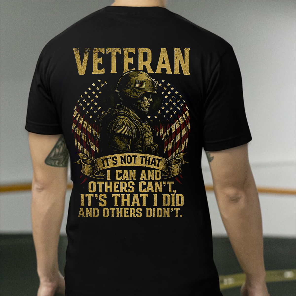 Veteran T-Shirt – Proud Military Service – Bold Patriotic American Flag Design – Honor the Heroes
