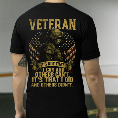 Veteran T-Shirt – Proud Military Service – Bold Patriotic American Flag Design – Honor the Heroes