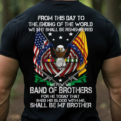 Vietnam Veteran Band of Brothers Shirt with Eagle and Flags, Gift for Veterans Day