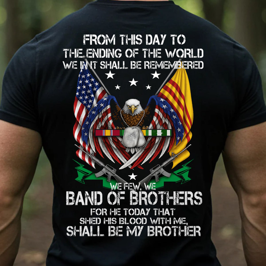 Vietnam Veteran Band of Brothers Shirt with Eagle and Flags, Gift for Veterans Day