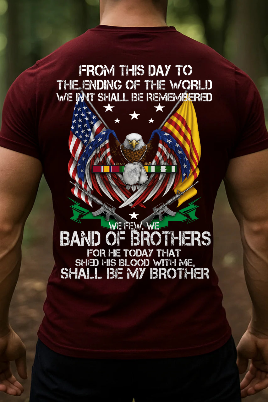 Vietnam Veteran Band of Brothers Shirt with Eagle and Flags, Gift for Veterans Day