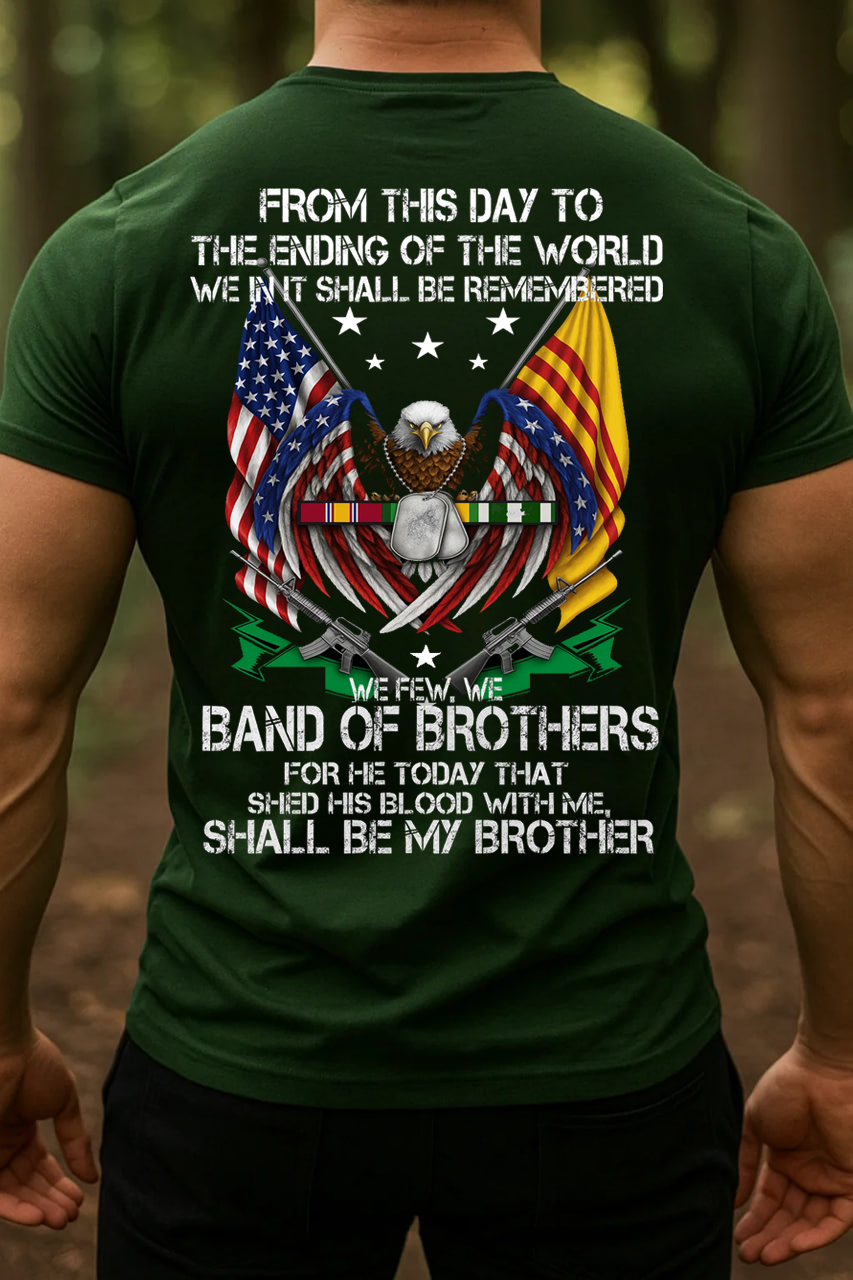 Vietnam Veteran Band of Brothers Shirt with Eagle and Flags, Gift for Veterans Day