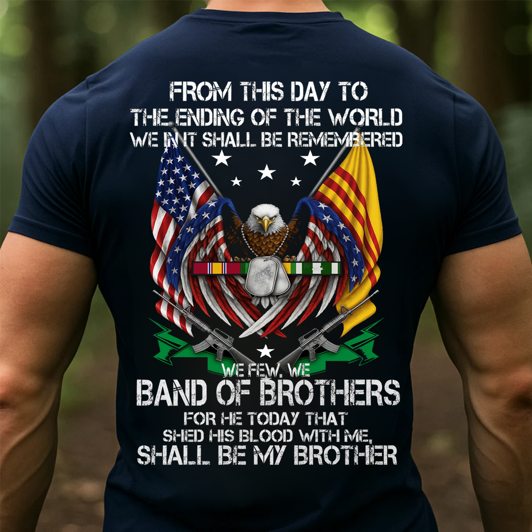 Vietnam Veteran Band of Brothers Shirt with Eagle and Flags, Gift for Veterans Day
